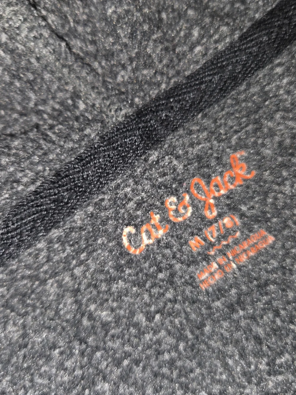 Girl's Cat & Jack Dark Gray Zip-Up Hoodie with Gold Heart Print Size 7/8